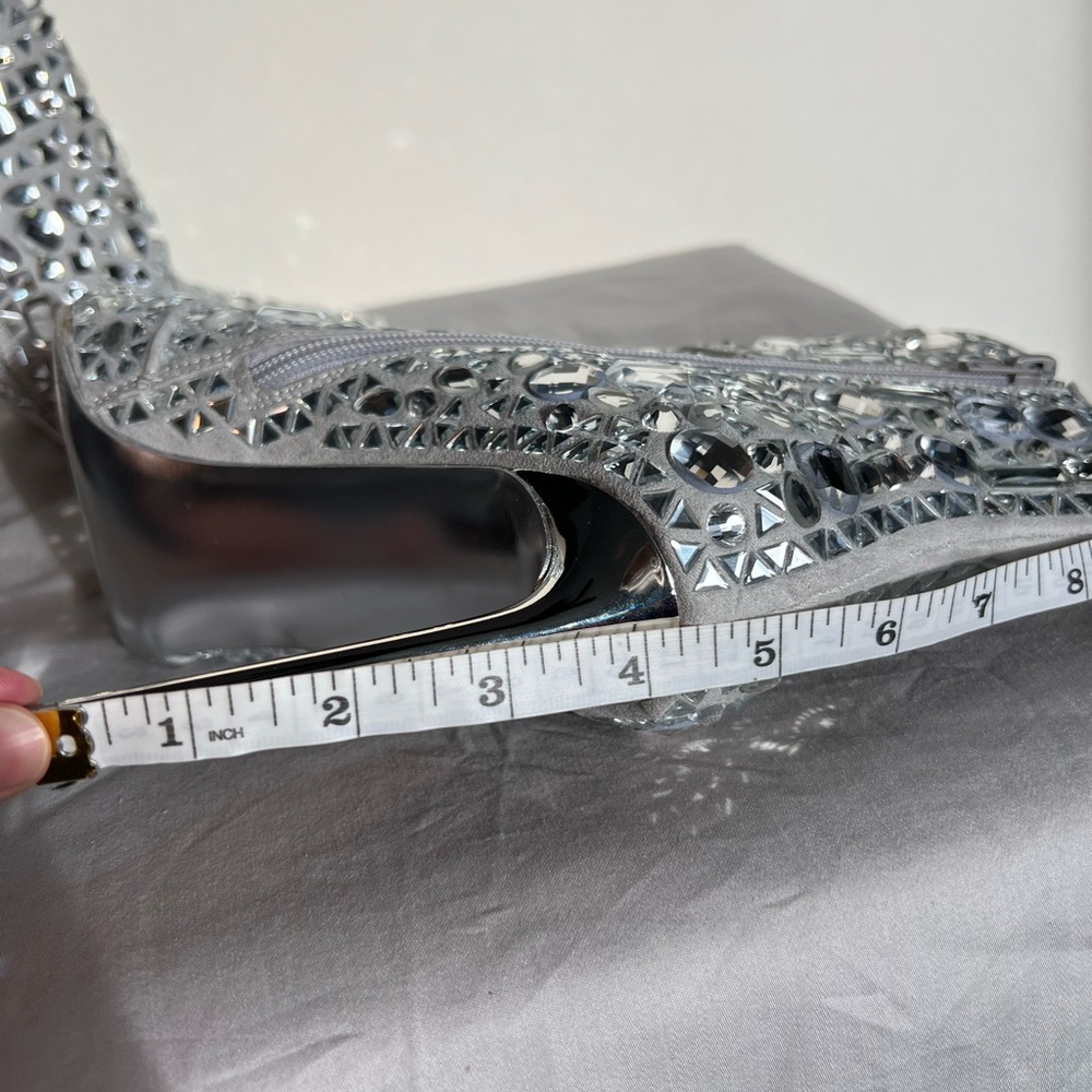 NWOT Steve Madden Crystalle Rhinestones Stilhetto Booties - Picture 11 of 12